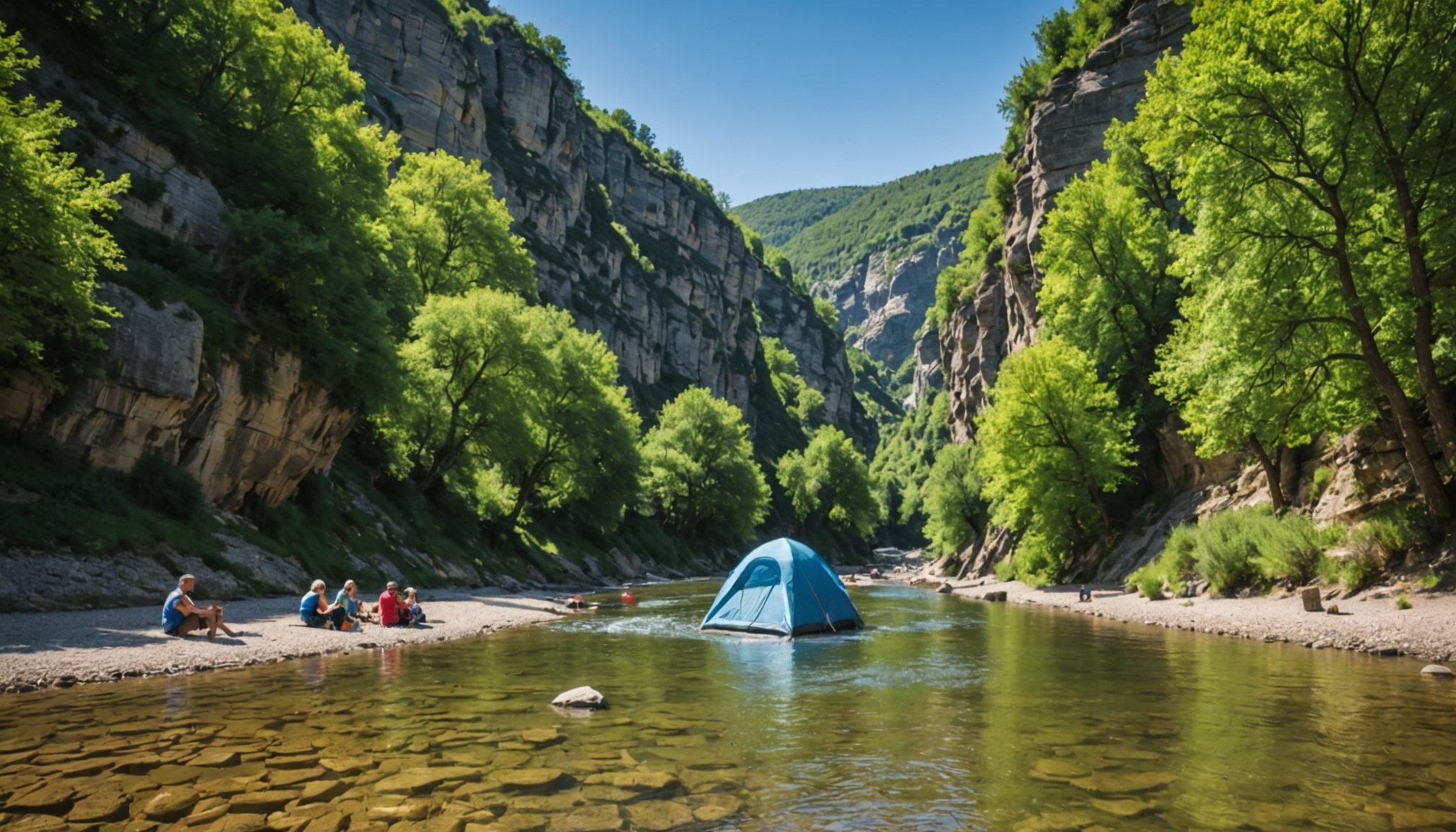 Escape to the Gorges de l'Aveyron campsite in the heart of nature